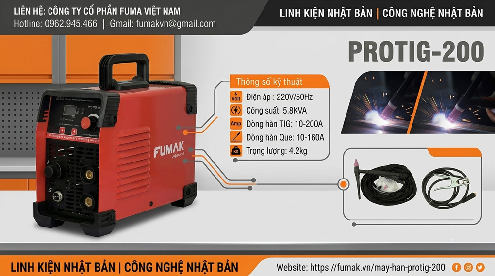 Vai trò của Máy hàn Fumak PROTIG-200